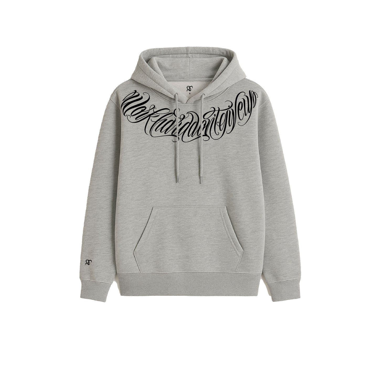 Hoodie GT Lettering Plomo y Negro