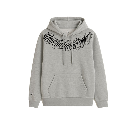 Hoodie GT Lettering Plomo y Negro