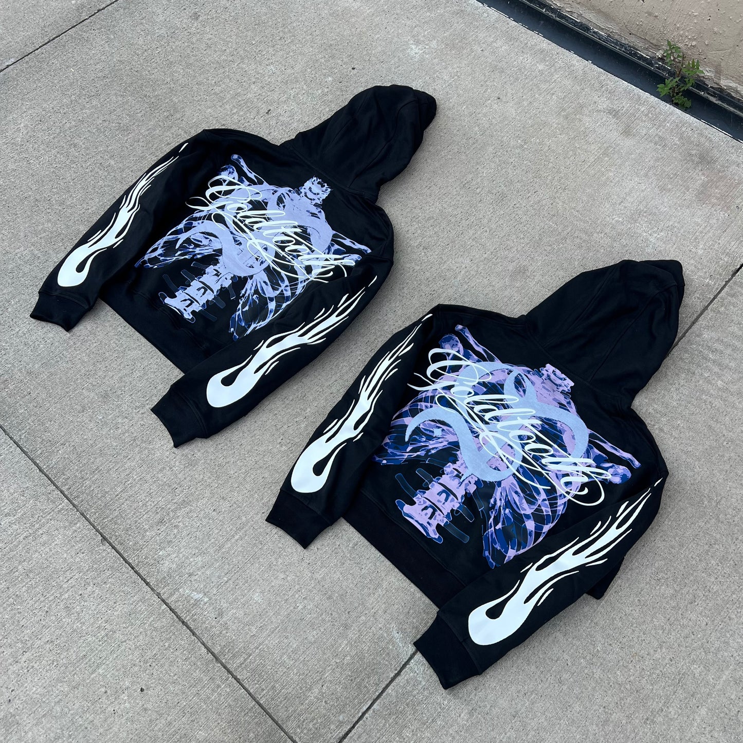 Hoodie Boxy Fit GT Skeleton white