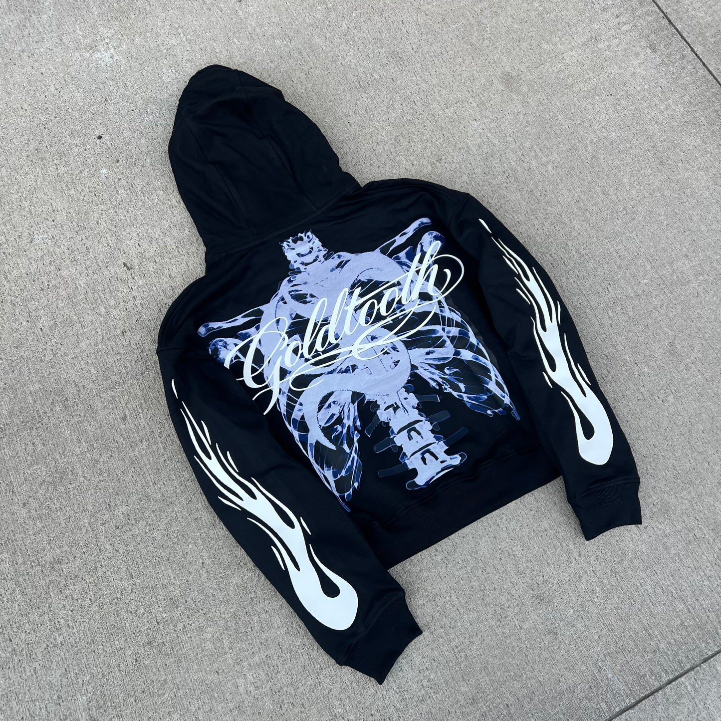 Hoodie Boxy Fit GT Skeleton white