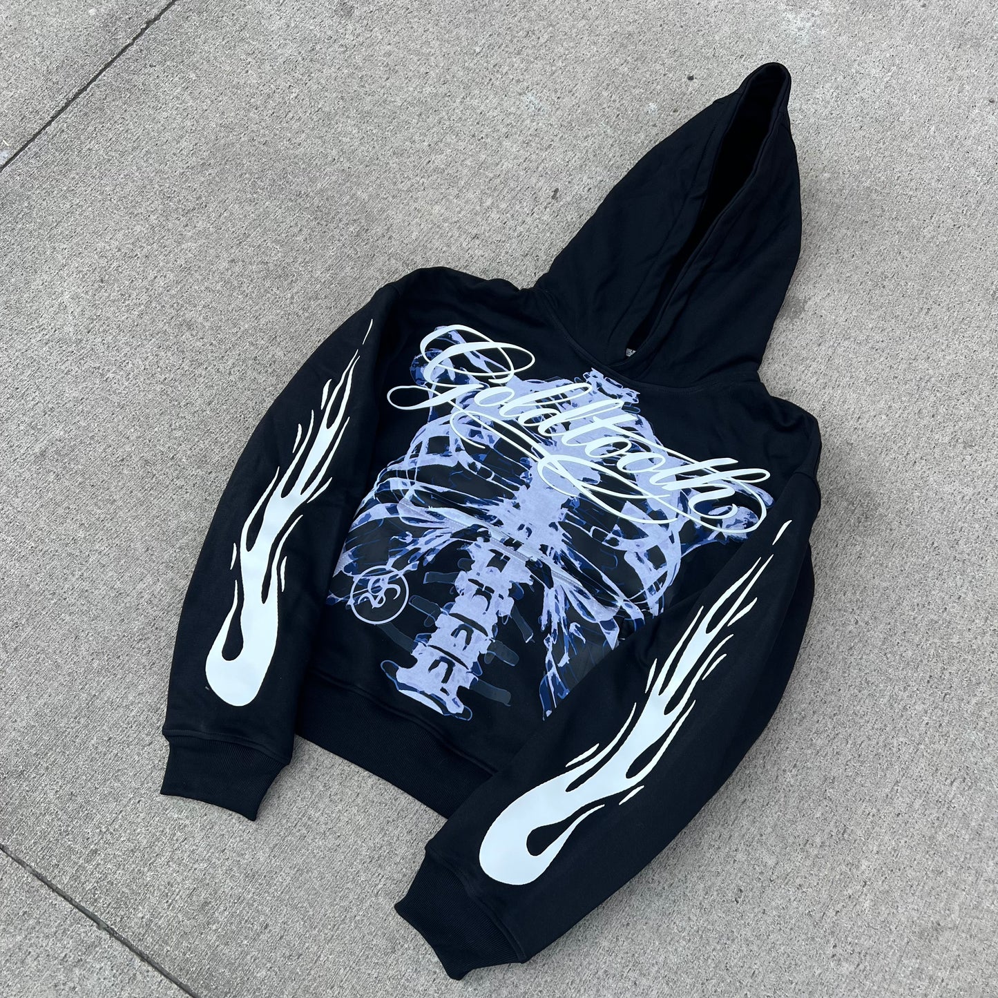 Hoodie Boxy Fit GT Skeleton white