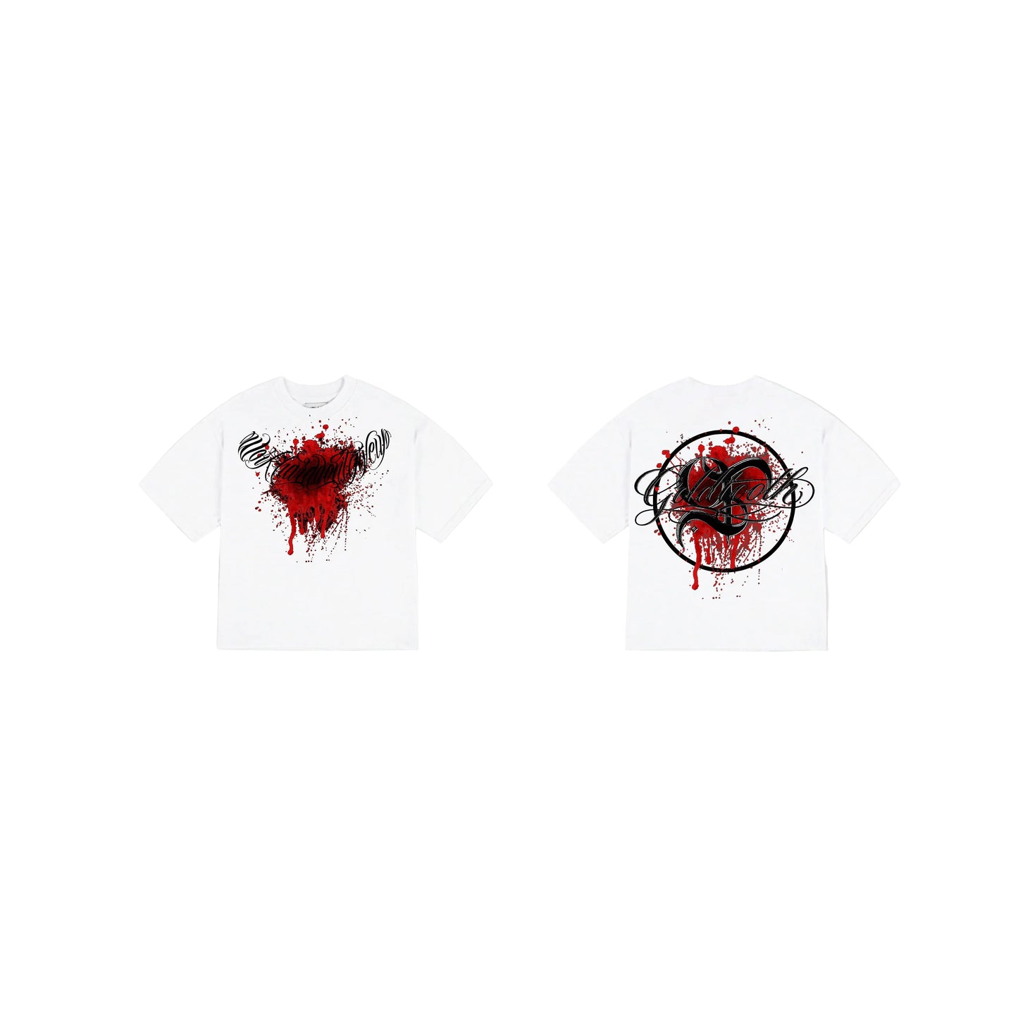 T-shirt White “GT BLOOD” Oversize V2