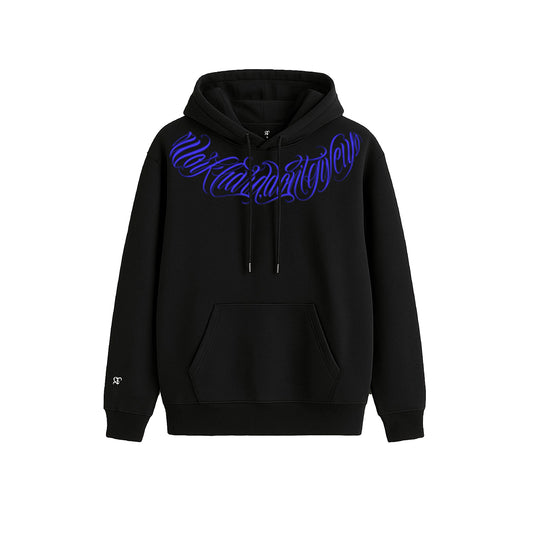 Hoodie GT Lettering Negro y Azul