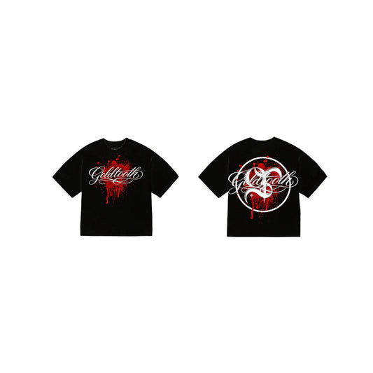 T-shirt White y Black “GT BLOOD” Oversize