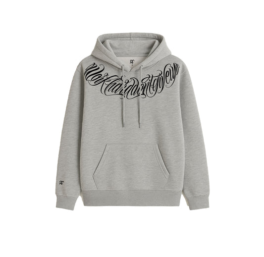 Hoodie GT Lettering Plomo y Negro