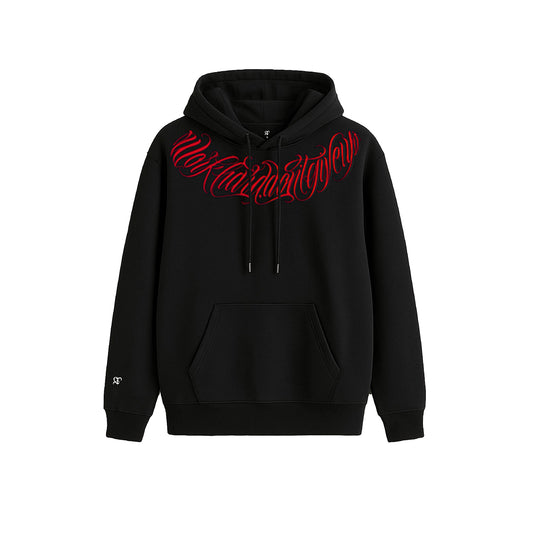 Hoodie GT Lettering Negro y Rojo