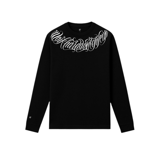 T-shirt GT lettering Negra Manga larga