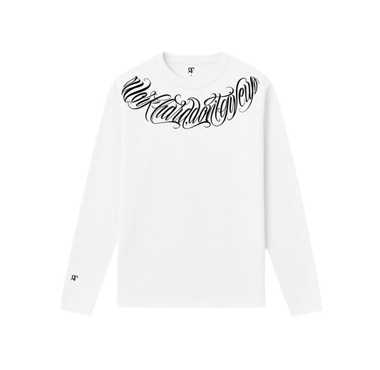 T-shirt GT lettering Blanca Manga larga